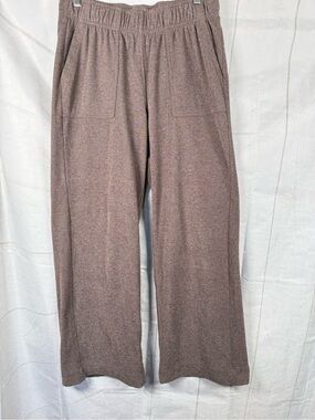 90 Degree By Reflex Women’s Wide-Leg Relaxed Sweatpants in Taupe Size M